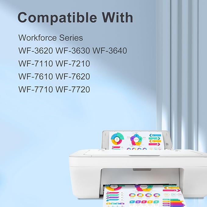 TEINO 252XL 252 Ink Cartridges Combo Pack Remanufactured Ink Cartridge Replacement for Epson 252 XL 252XL for Workforce WF-7710 WF-3640 WF-7720 WF-3620 WF-7620 (Black Cyan Magenta Yellow, 4-Pack)