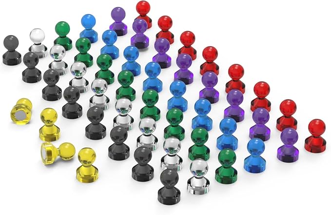 Ant Mag Magnetic Push Pins Strong Push Pin Magnets for Fridge Whiteboards Calendars Maps in School & Office Pack of 52 Assorted