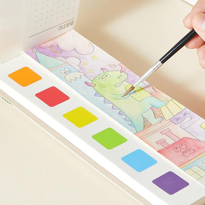 MiDeer Water Coloring Books for Kids Ages 4-8,Pocket Watercolor Painting Book Kit for Toddlers (Dinosaur Academy)
