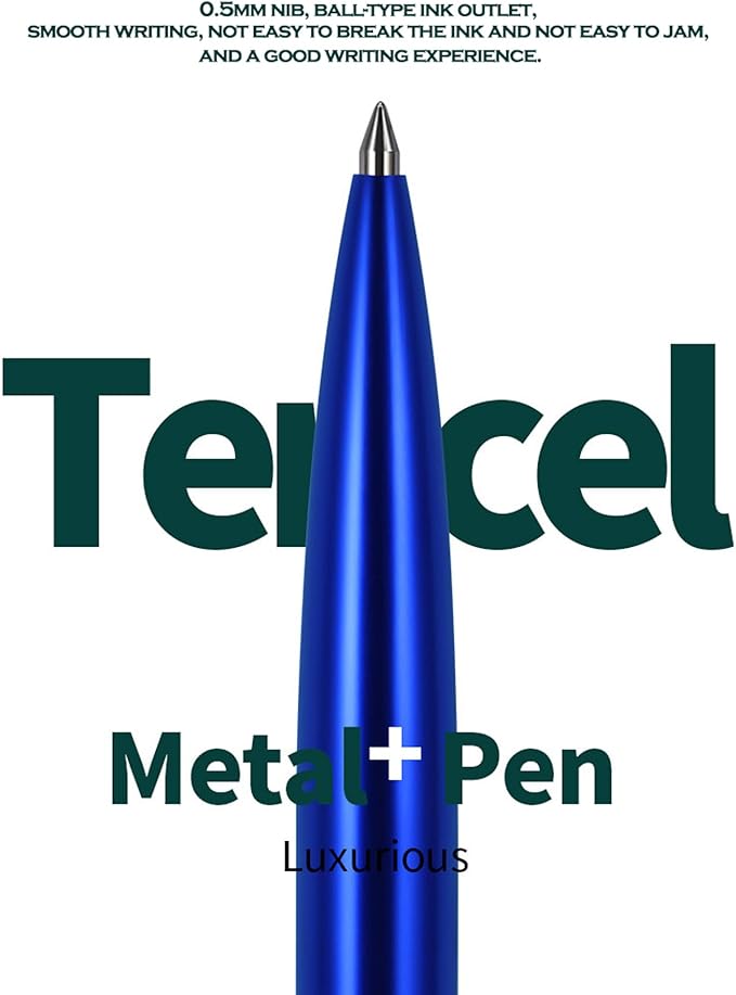 DUNBONG Silvery Metal Gel Pen, Gel Ink Ballpoint Pen, Black Ink, 0.5mm Retractable Ink Pen (Silvery)