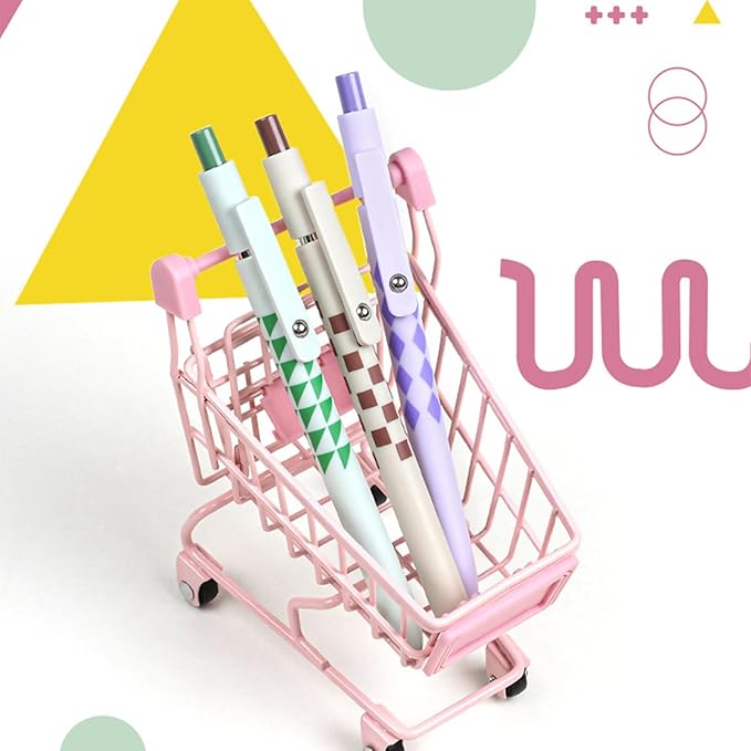 Gel Pens, 5Pcs 0.5mm Fine Point Pens With Smooth Wirting,Quick Dry Aesthetic Pens For Journaling, Ballpoint for Office School Supplies,Gifts for Women Men Student(Geometric Multicolor)