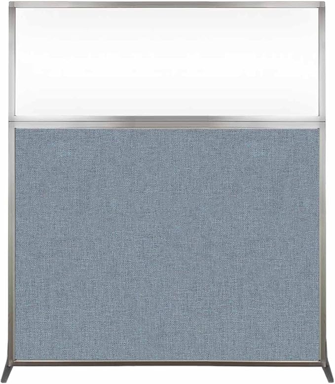 Versare Hush Screen Portable Room Divider | Workstation Wall Divider | Freestanding Privacy Hush Panels | Clear Windows | Fabric Office Divider Screen | Great for Room Separation