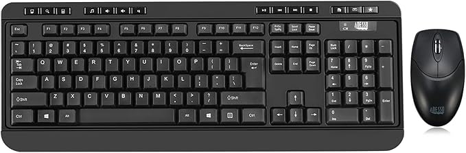 Adesso WKB-1320CB EasyTouch - Wireless Desktop Keyboard and Mouse Combo, Black