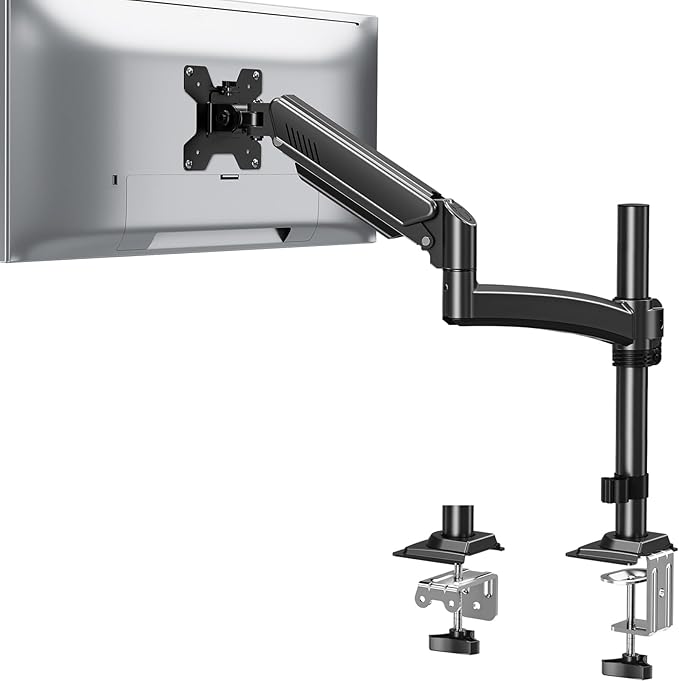 Single Monitor Mount Holds Max 22lbs, 13-32 inch Monitor Desk Mount, Height Adjustable Tall Monitors Arm, Monitors Stand with Tilt Swivel Rotation, VESA 75 100mm, Black, Freelift