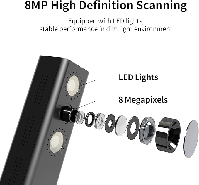 CZUR Shine800 Pro Portable Document Scanner, 8MP Document Camera, OCR Multi-Language Recognition, USB Doc Camera for Live Demo, Web Conferencing, Remote Teaching, for Mac OS&Windows