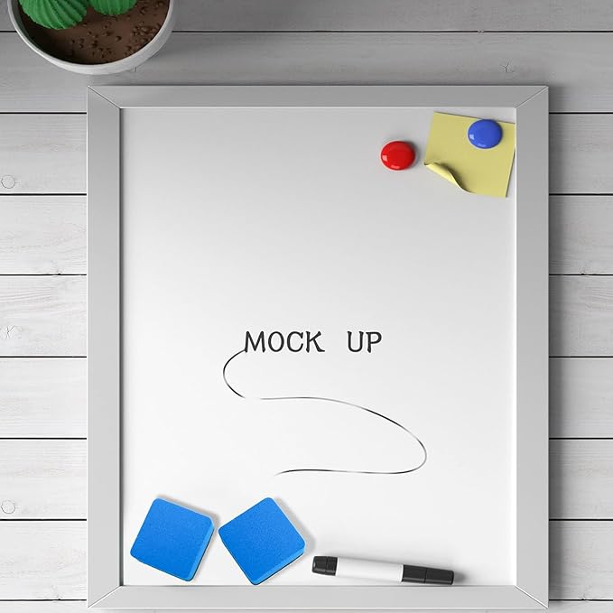 Dry Erase Markers, 48 Pack Magnetic Whiteboard & Chalkboard Cleaners, Small Magnetic Erasers (Blue)