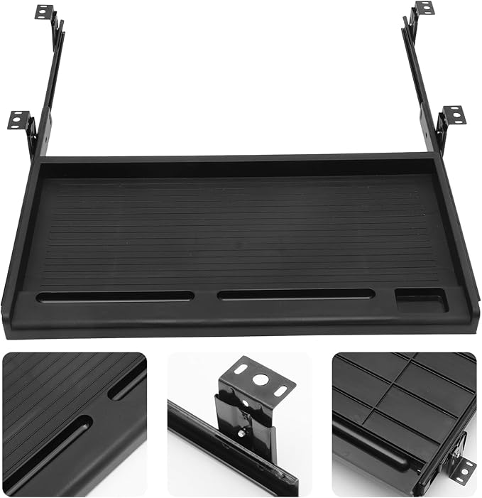 jojofuny 1 Set of Keyboard Tray Under Desk, Keyboard Sliding Tray Under Desk, Keyboard Drawer Slide Tray, Keyboard Shelf, for Home and Office