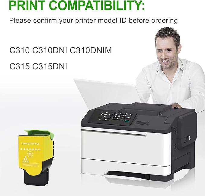 Remanufactured C310 C315 Toner Cartridge Replacement 006R04359 for Xerox C310 C315(1-Pack Yellow)