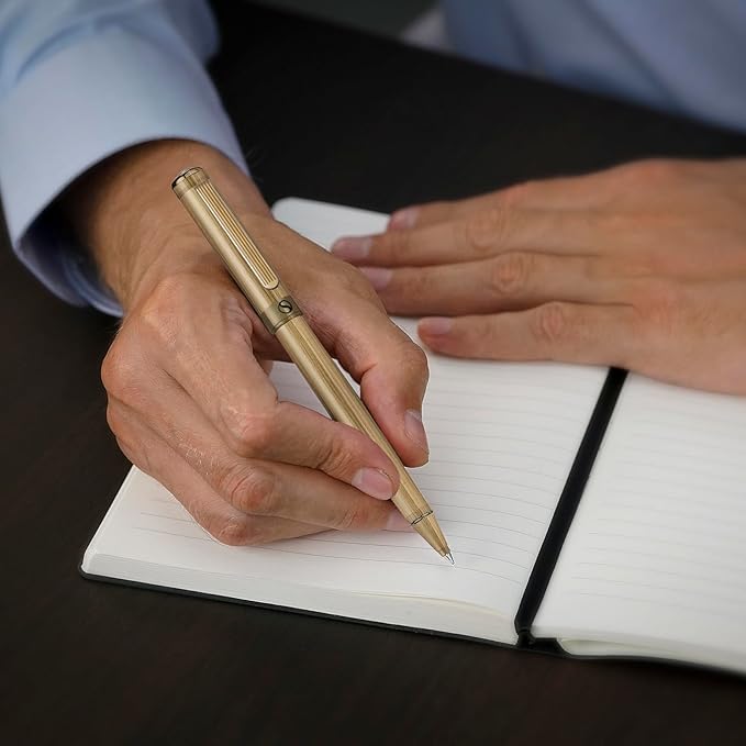 Scriveiner Bronze Rollerball Pen - Stunning Luxury Pen, Schmidt Ink Refill, Best Roller Ball Gift Set for Men & Women, Professional, Executive Office, Nice Pens