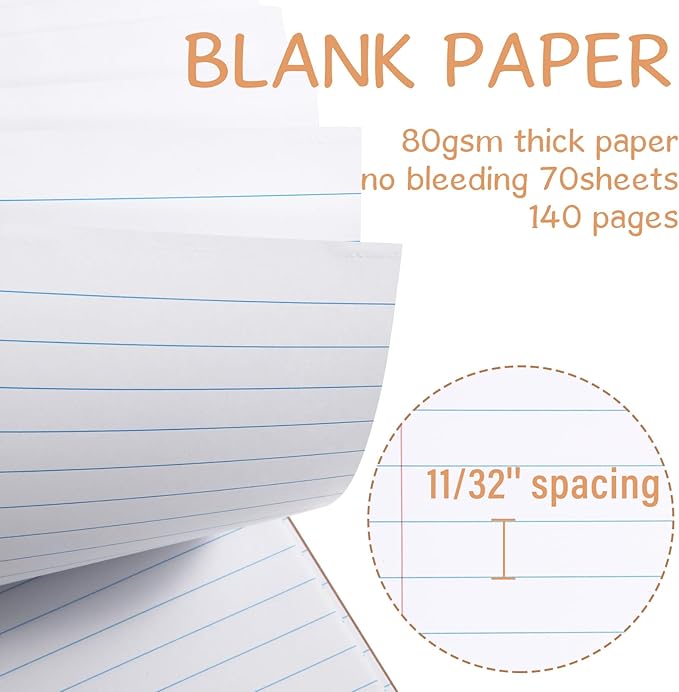 Maitys 6 Pack 8.5 x 11'' Top Bound Office Steno Book Wide Ruled Double Sided Spiral Steno Books Reliable White Paper 70 Sheets/Pad Pastel Colors Covers for Writing Notes College(Cute Color)