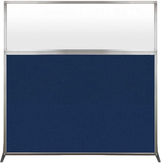 Versare Hush Screen Portable Room Divider | Workstation Wall Divider | Freestanding Privacy Hush Panels | Frosted Windows | Fabric Office Divider Screen | Great for Room Separation