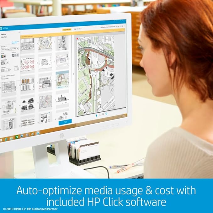 HP DesignJet T210 Large Format 24-inch Plotter Printer, Includes 2-Year Onsite Warranrty Support (8AG32T) - New Model