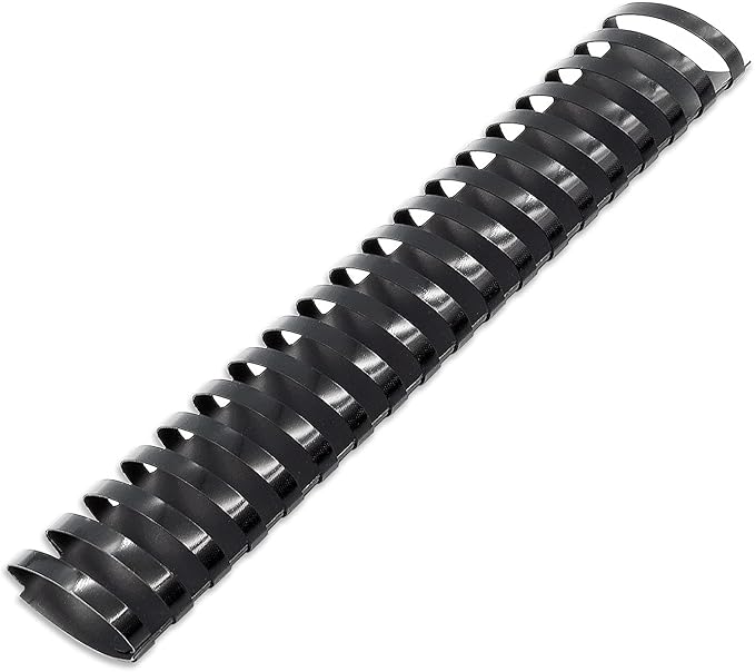 Binditek 50 Pack Plastic Binding Comb Spines, 1-1/2 Inch Diameter, 310 Sheet Capacity, 19 Ring, for Letter Size, Black, for Students and Coworkers