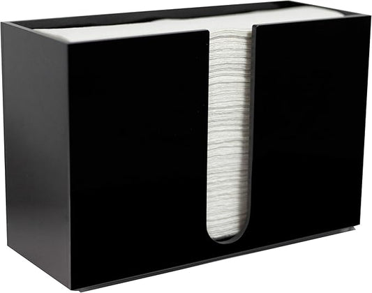 Paper Towel Dispenser Countertop, Black Paper Towel Holder(5mm - 6.5" Tall) Acrylic Folded Napkin Holder for Kitchen, Multifold C-Fold, Z-Fold, Trifold Paper Hand Towel Dispenser for Bathroom