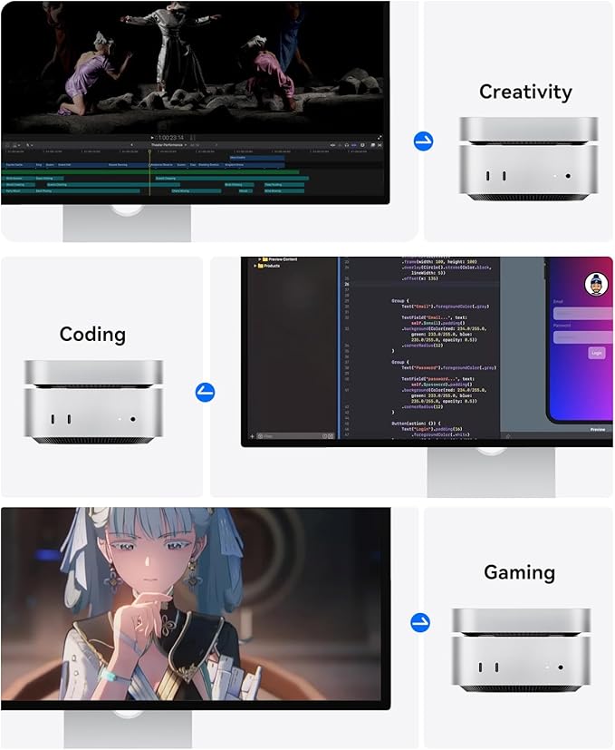 ORICO MiniMate Pro 2TB External SSD Compatibility with Mac mini M4, 40Gbps High Speed Trasmission, Portable Solid State Drive, M4Pro (2TB)