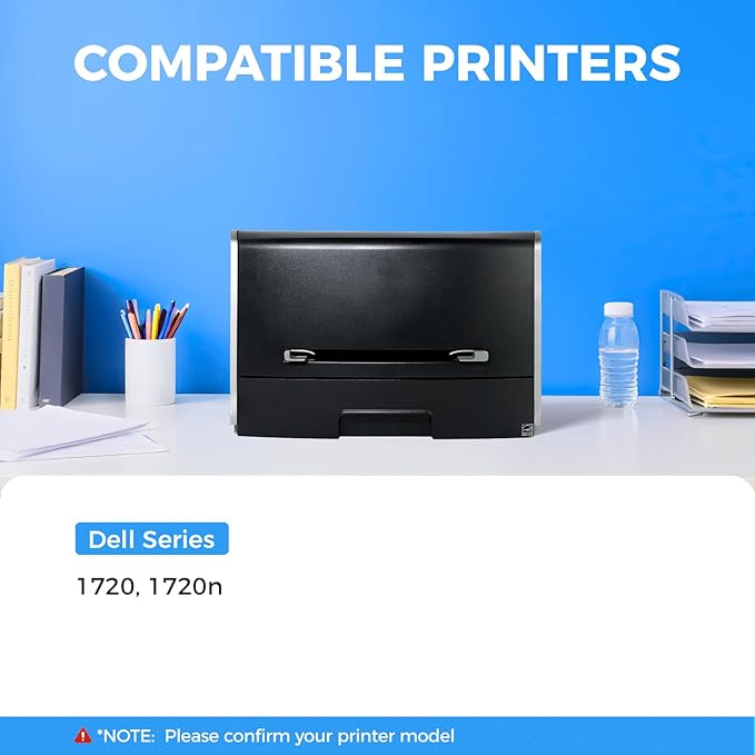 KingKJ MW558 1720 1720DN Toner Cartridge High Yield Black 2-Pack with chip Replacement for Dell MW558 1720 Toner Compatible with Dell 1720 1720n 1720DN Laser Printer Ink All-in-One Copier 6,000 Pages
