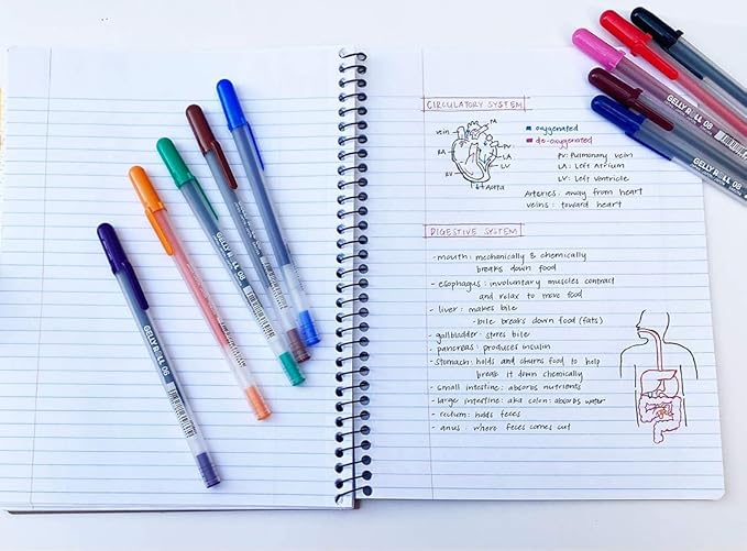 SAKURA Gelly Roll Gel Pens - Medium Point Ink Pen for Journaling, Art, or Drawing - Assorted Colored Ink - 5 Pack