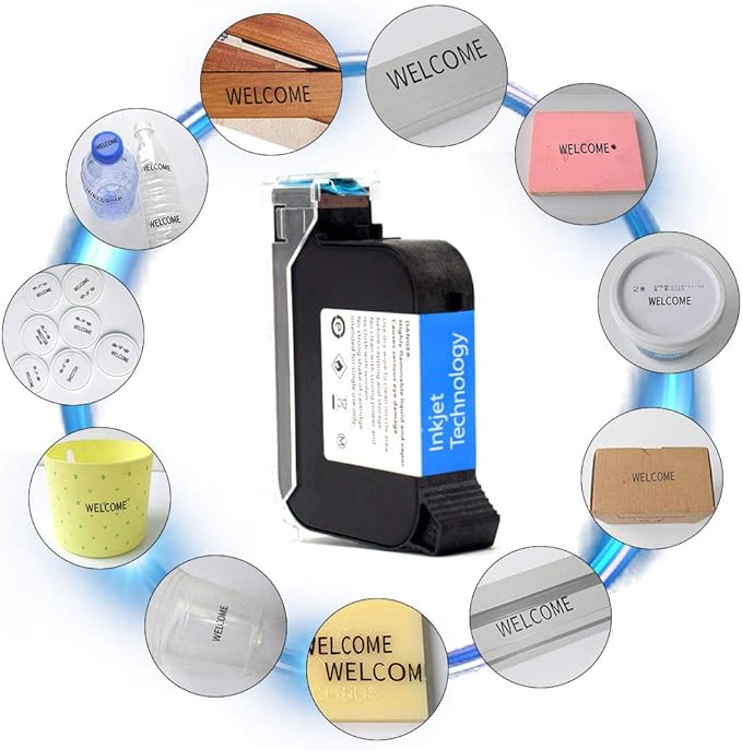 TOAUTO Original Portable Ink Cartridge Quick-Dry Replacement 42ml Ink Cartridge for Handheld Inkjet Printer Coding Machine（Black）