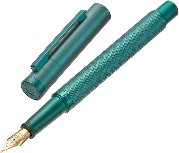 Hongdian 1851 Green Forest Fountain Pen Medium Nib, Classic Design with Converter and Metal Pen Case