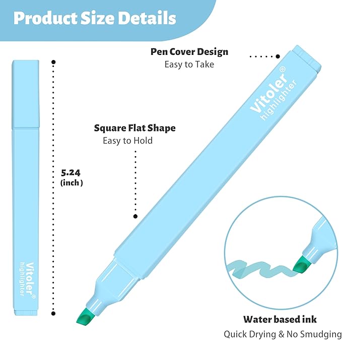 Highlighters,10Pcs Bible Highlighters,Chisel Tip Bible Markers,Pastel Purple Highlighter for Journaling Planner Notes School Supplies, assorted colors no bleed Pens