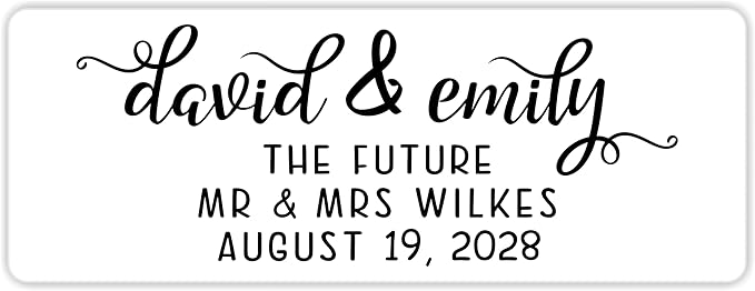 White Address Labels - Personalized Name Stickers, Custom Printed Return Mailing and Shipping Labels for Envelopes, Packages, Business, Home Use (Pretty Lowercase Script)