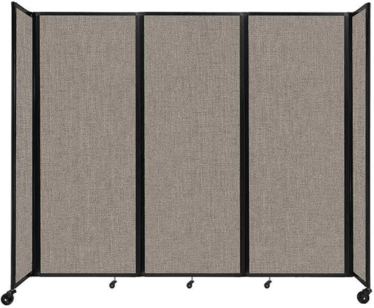 Versare Room Divider 360 Portable Wall Partition | Folding Panels | Large Freestanding Divider | Locking Wheels | Temporary Room Separator