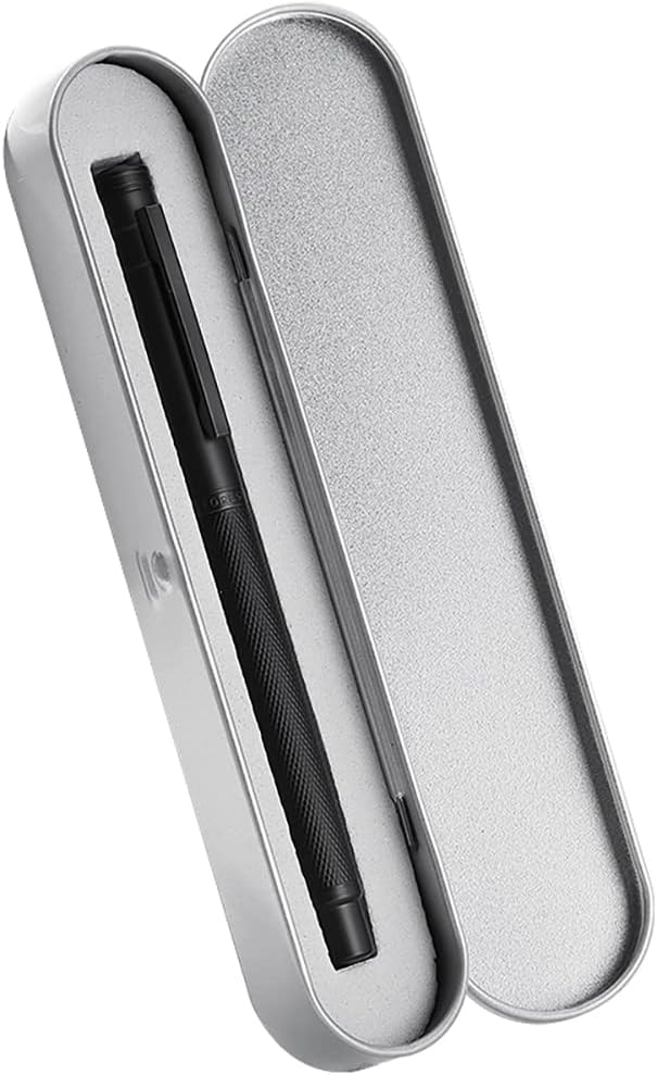 Asvine Black Forest Fountain Pen Fine Nib, Ink Cartridge Not Included, Classic Design with Converter and Metal Pen Case Set