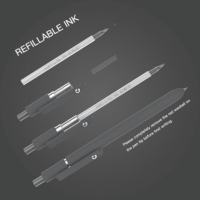 Gel Pens,0.5mm Fine Point Tip,Quick Drying Ink, Aesthetic Cute Office School Supplies Gifts for Women Men, High-End Series for Journaling Note Taking(10 Pcs Black Ink-Gray shaft pen)