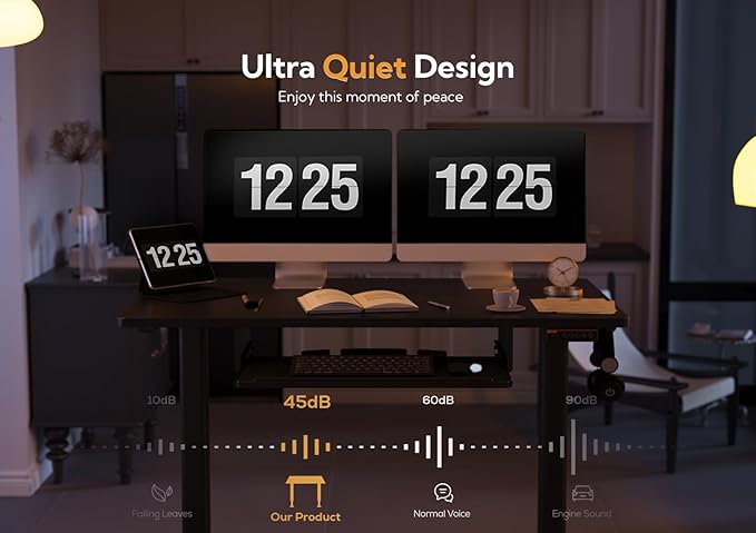 Claiks Standing Desk with Keyboard Tray, Standing Desk Adjustable Height, Raising Desks for Home Office and Computer Workstation, 55 Inches, Black