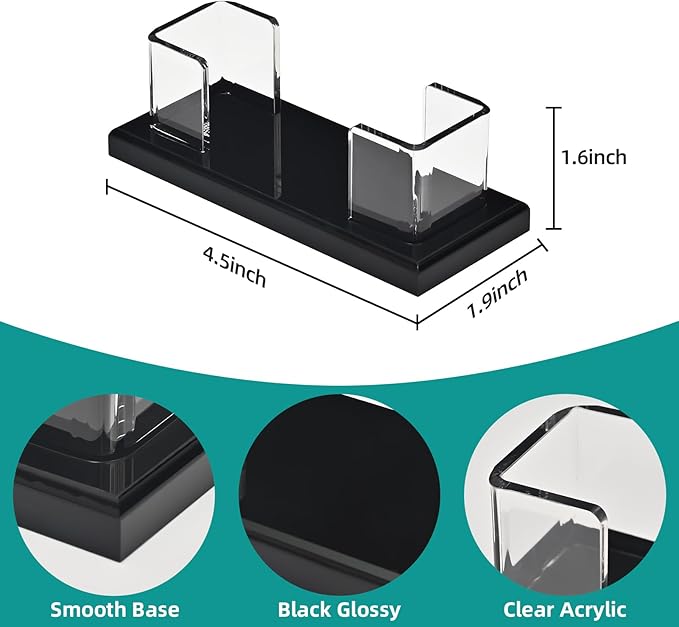 PecMuikee Business Card Holder for Desk，Acrylic Business Card Display Stand,Multiple Business Card Holders for Office, Exhibition, Home, Restaurant 1Slot 2 Pcs