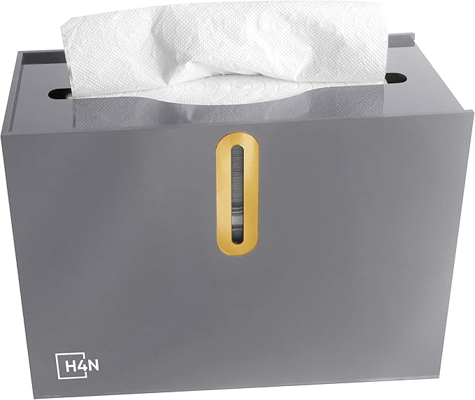 H4N Multifold Hand Paper Towel Dispenser Countertop, Compact Design, Single Sheet Dispensing for Home and Commercial Use, Gray