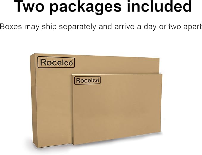 Rocelco 40" Height Adjustable Standing Desk Converter with AC Outlet USB Charger and Anti-Fatigue Floor Mat - Sit Stand Up Tabletop Riser - Sliding Keyboard Tray - Black (R DADRB-40-ACUSB-MAFM)