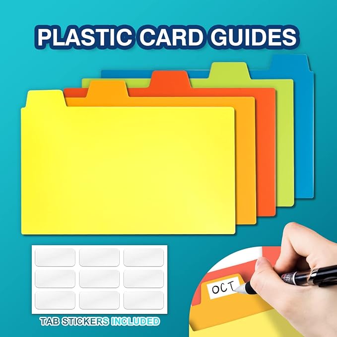 H4D 3x5 Index Card Case with 100 Heavyweight Ruled Index Cards and Dividers, Lime Green