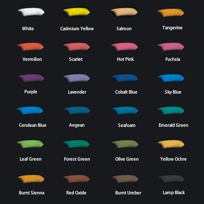 Mont Marte Soft Pastels in Tin Box Signature 24pc, 24 Assorted Colors, Vibrant Pastel Sticks, Great Blending, Comes in Storage Case, Ideal for Art, Craft, Coloring and Sketching