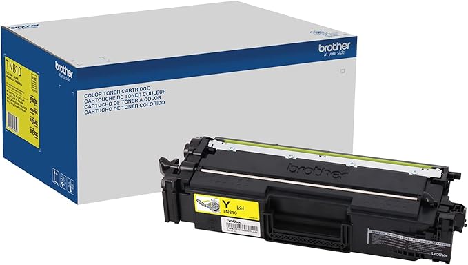 Brother Genuine Standard Yield Toner Cartridge, TN810Y, Replacement Yellow Toner, Page Yield Up to 6,500 Pages