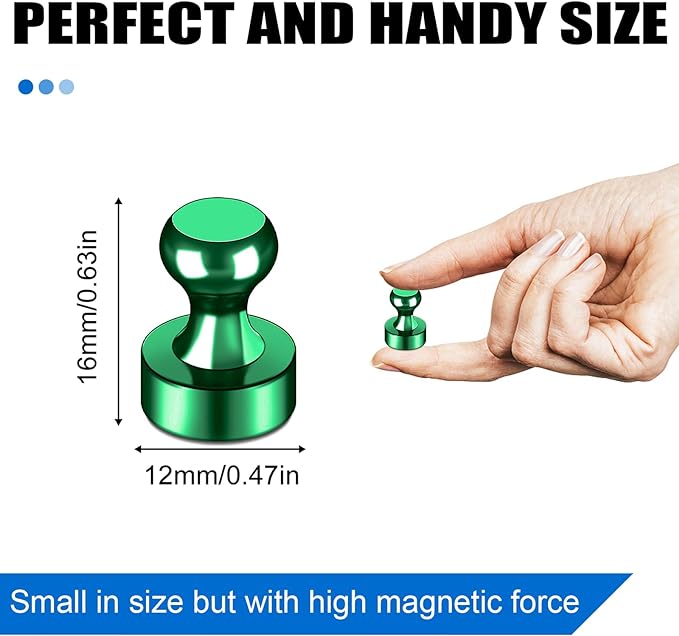 LOVIMAG Refrigerator Magnets, 20 Pack Fridge Magnets Green Strong Magnets for Whiteboard, Small Neodymium Magnets for Fridge, Ideal for Lockers, Kitchen, Office, Map,Home Decorative