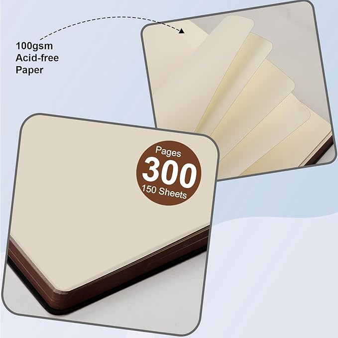 300 Pages Leather Blank Journal Notebook,Softcover Leather Blank Journal Notebook for Women Men,300 Pages Notebook for Work,Office,School Note Taking,5.7'' X 8.3'',pink