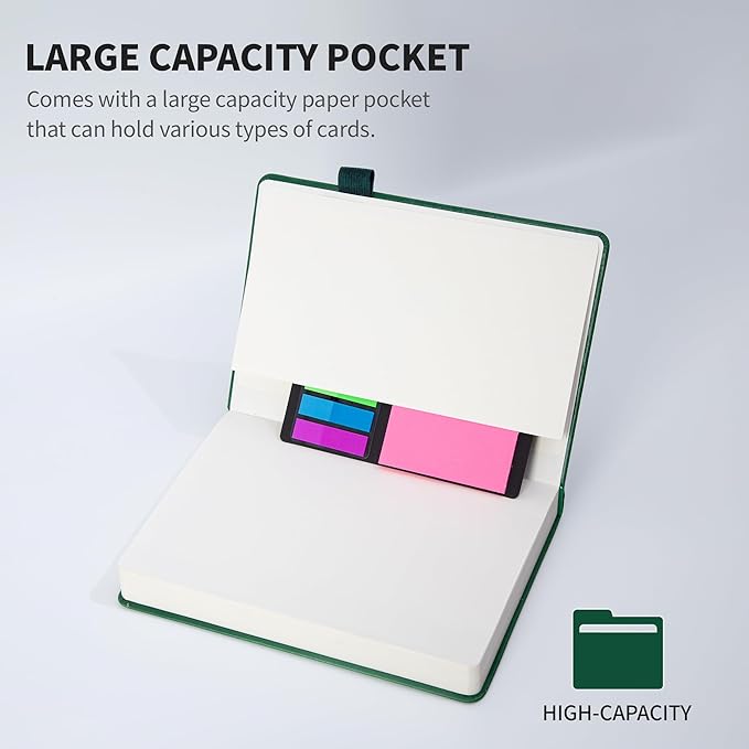 KaiRuiYing Lined Journal Notebook with Pen Holder, 320 Pages, 5.5'' × 8.6'' Medium Size A5-100 GSM Thick Paper, for Writing, Work, Office, Leather Hardcover