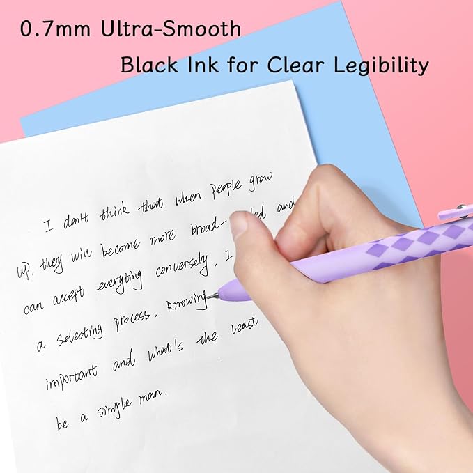 Gel Pens, 5 Pcs Medium Point Smooth Writing Pens Cute Pens for Women, High-End Series 0.7mm Black Ink Pens for Journaling Note Taking, School Office Supplies (5 Pcs Geometric Aurora)