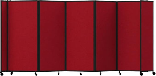 Versare Room Divider 360 Portable Wall Partition | Folding Panels | Large Freestanding Divider | Locking Wheels | Temporary Room Separator