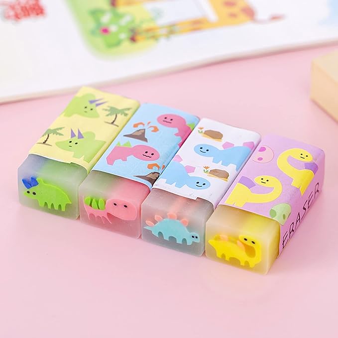Cute Erasers for Kids Bulk 16 Pack Animal Food Fun Desk Pets Pencil Students School Supplies Prize Gifts Party Favors