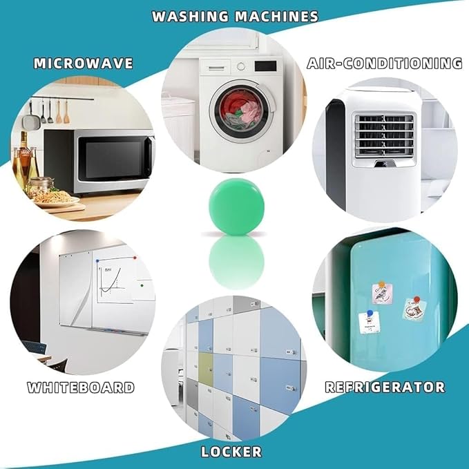 Qualsen Fridge Magnets, 50pcs Small Refrigerator Magnets for Whiteboard, Kids, Mini Cute Magnets for Locker, White Board, Kitchen, Office, Classroom (Colorful)