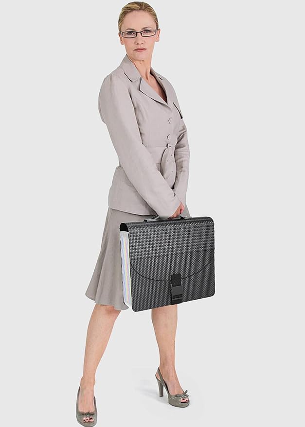 Expanding File Folders,Accordion File Organizer with Handle,13 Pockets Expandable Filing Folders,Tabs Included Filing Box,Adjustable Strap,Bill Documents Organizer,A4/Letter Size,Diamond
