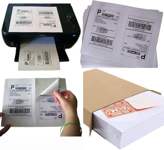 MFLABEL Half Sheet Laser/Inkjet Shipping Labels(8000Labels)