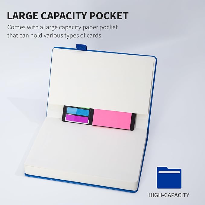 KaiRuiYing Lined Journal Notebook with Pen Holder, 320 Pages, 7.6'' × 10.3'' Large Size B5-100 GSM Thick Paper, for Writing, Work, Office, Leather Hardcover