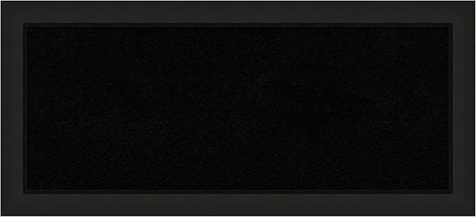 Amanti Art Black Cork Board for Wall, 15x33 Vision Board with Black Wood Frame, Medium Corkboard Office Decor for Home Organization, Casual Corkboard Pinboard to Display Items for Home Organization