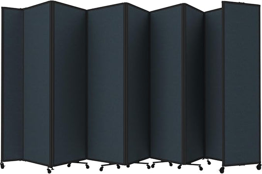 Versare Room Divider 360 Portable Wall Partition | Folding Panels | Large Freestanding Divider | Locking Wheels | Temporary Room Separator