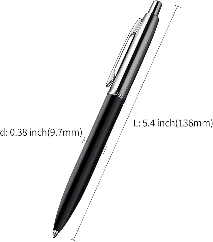 ChaoQ Ballpoint Pen, 3 Pcs Retractable Metal Ballpoint Pens, for Gift, Business, Office, 1.0mm Medium Point Black Ink, 6 Extras Replaceable Metal Refills, (3 Pens and 6 Refills) - Black, White, Gray