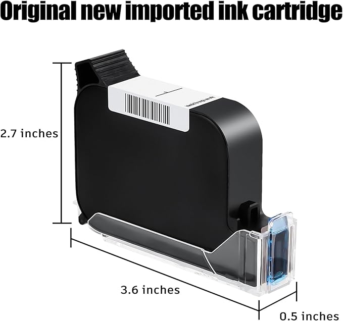 Original New 42ml Quick Dry Ink Cartridge, Replacement Compatible for 0.5inch/12.7mm Handheld Inkjet Printer TIJ314/TIJ990/T1000(Blue)