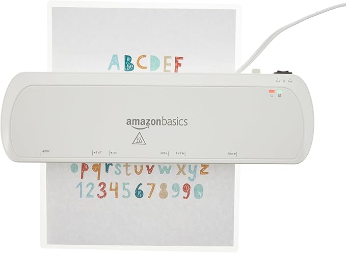 Amazon Basics Clear Thermal Laminating Plastic Paper Laminator Sheets, 9 x 11.5-Inch, 200-Pack, 3mil